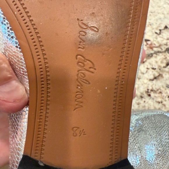 Sam Edelman Women’s Silver Loafers Gold Horsebit hardware size 8.5 metallic - Picture 7 of 7